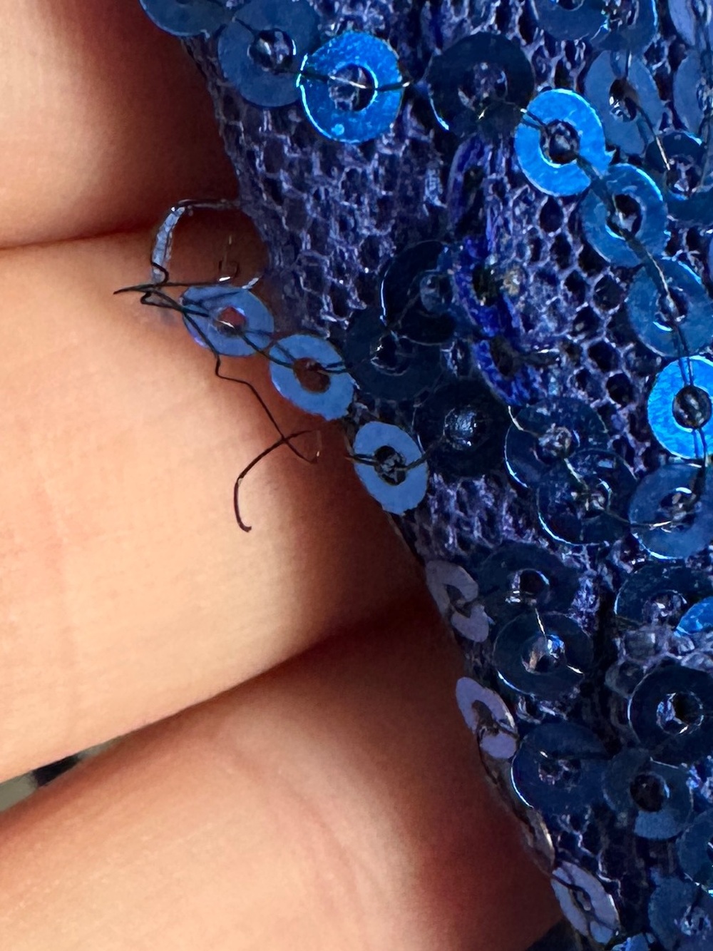 Lucy in the Sky Royal Blue Sequin Ruffle Bottom Mini Slip Dress - Picture 3 of 11